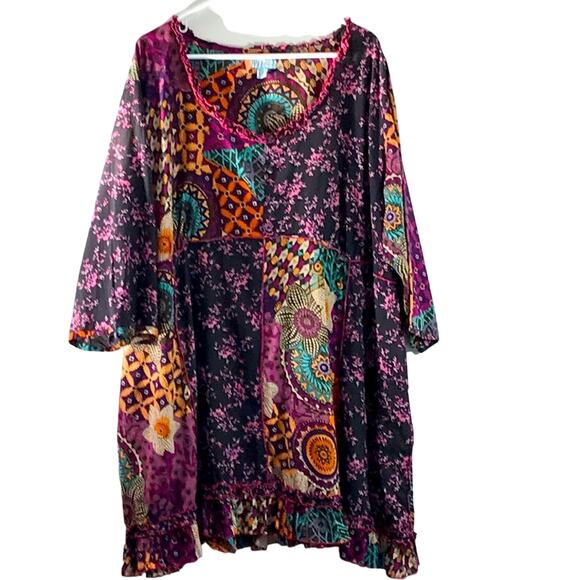 Joe Browns Multi-Color Multi-Print Dress. 20 - Picture 1 of 5